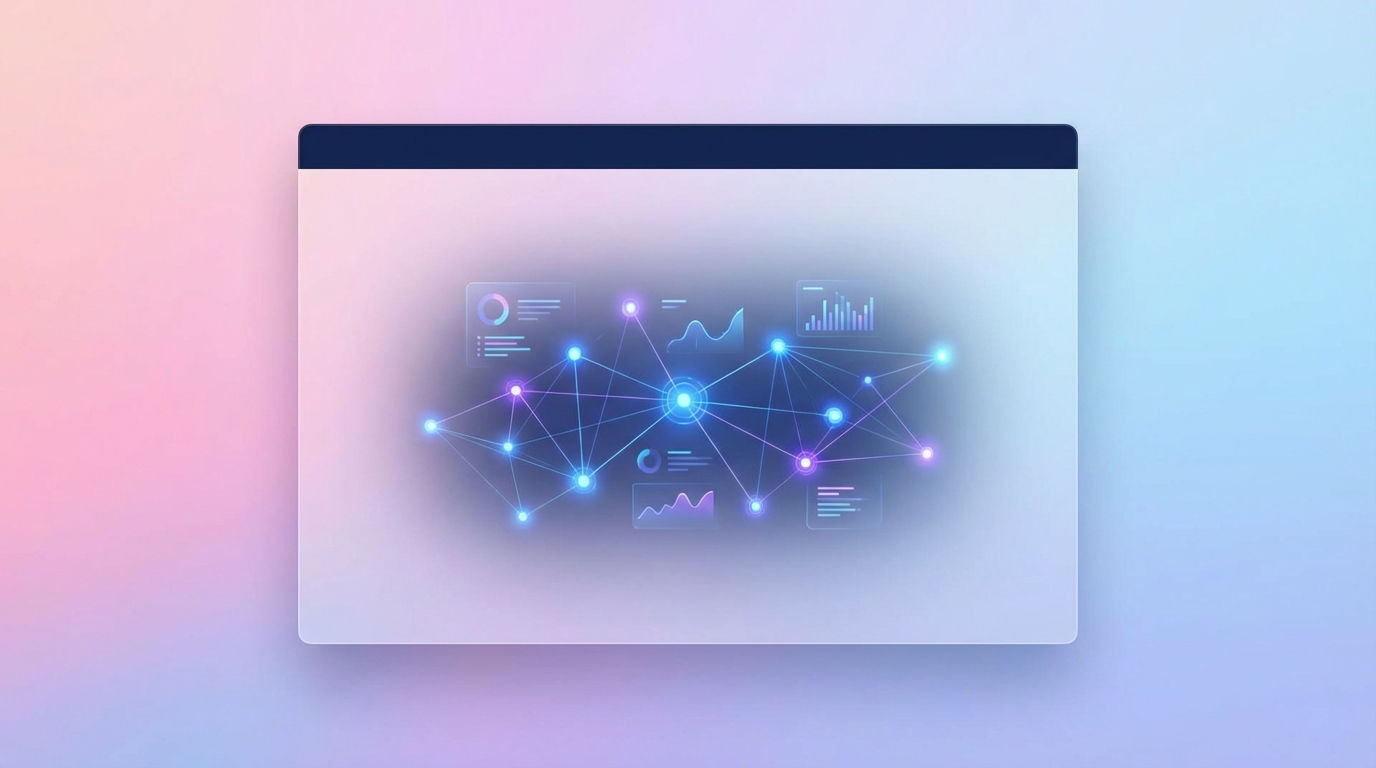 Abstract representation of interconnected regulatory compliance frameworks in a modern dashboard