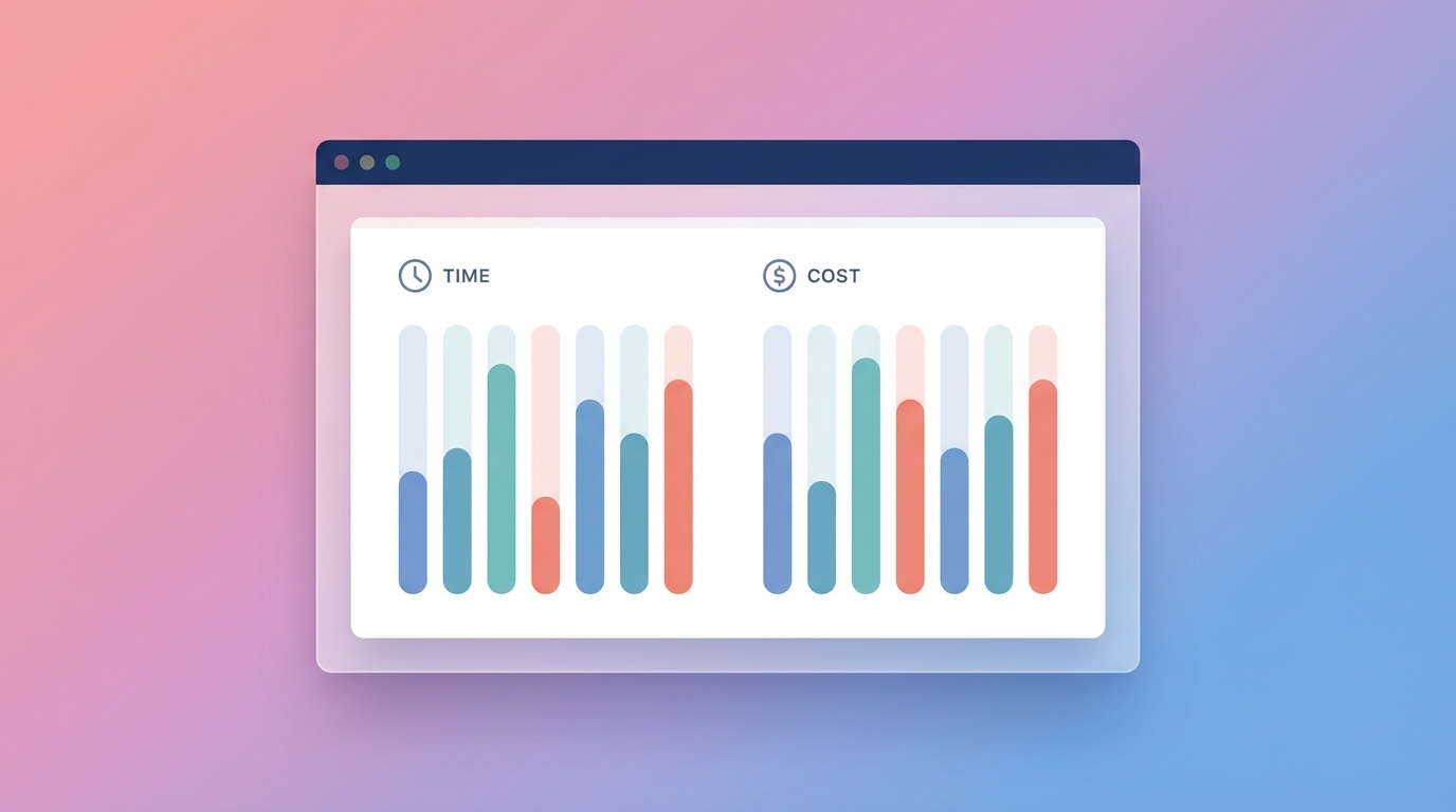 Comparative dashboard showing time-to-hire and cost metrics